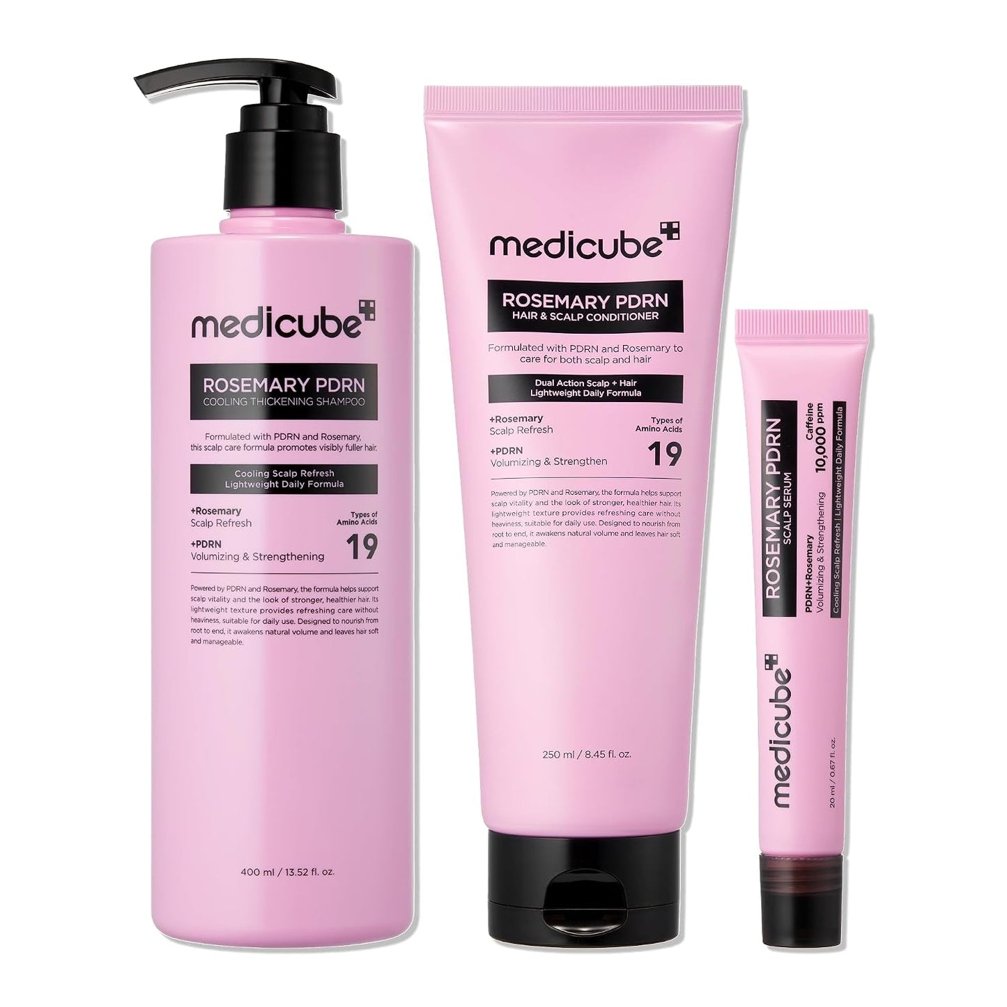 medicube Rosemary PDRN Korean Hair Care Set - Shampoo, Conditioner & Serum