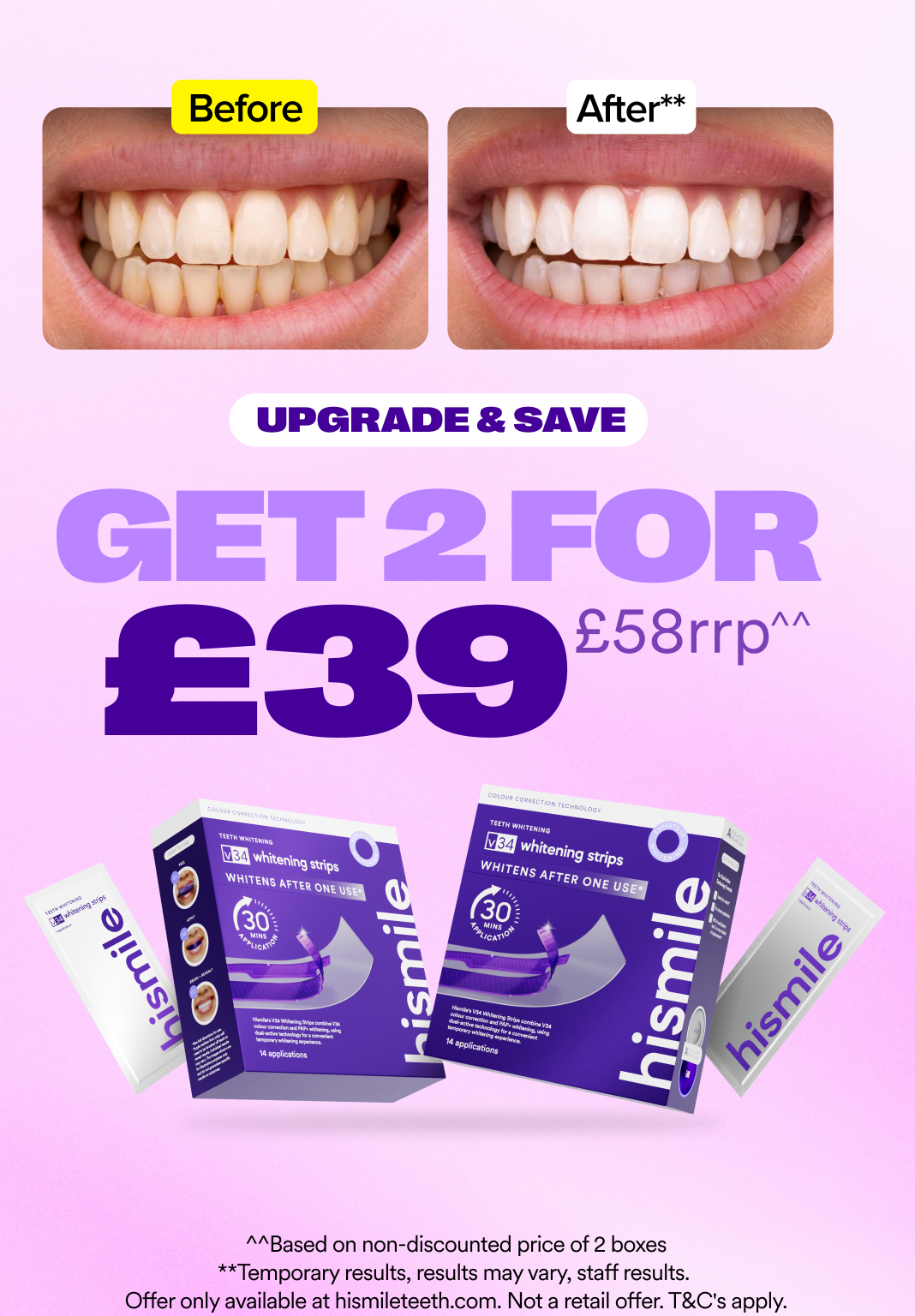 V34 Whitening Strips - Value 2 Pack